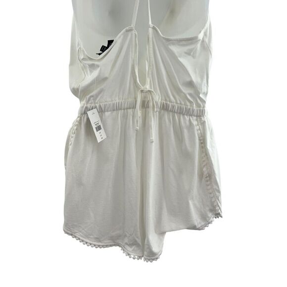 Topshop Womens Small Romper Jersey White Wrap Cover Up Romper Strappy - Picture 4 of 14